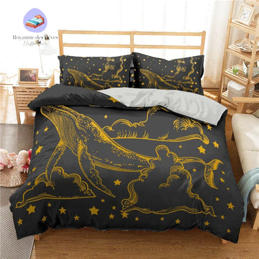 Housse de Couette Baleine Noir
